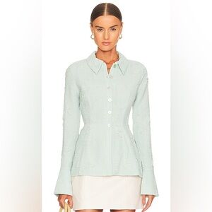 LPA Jovi top in seafoam green jacket size M